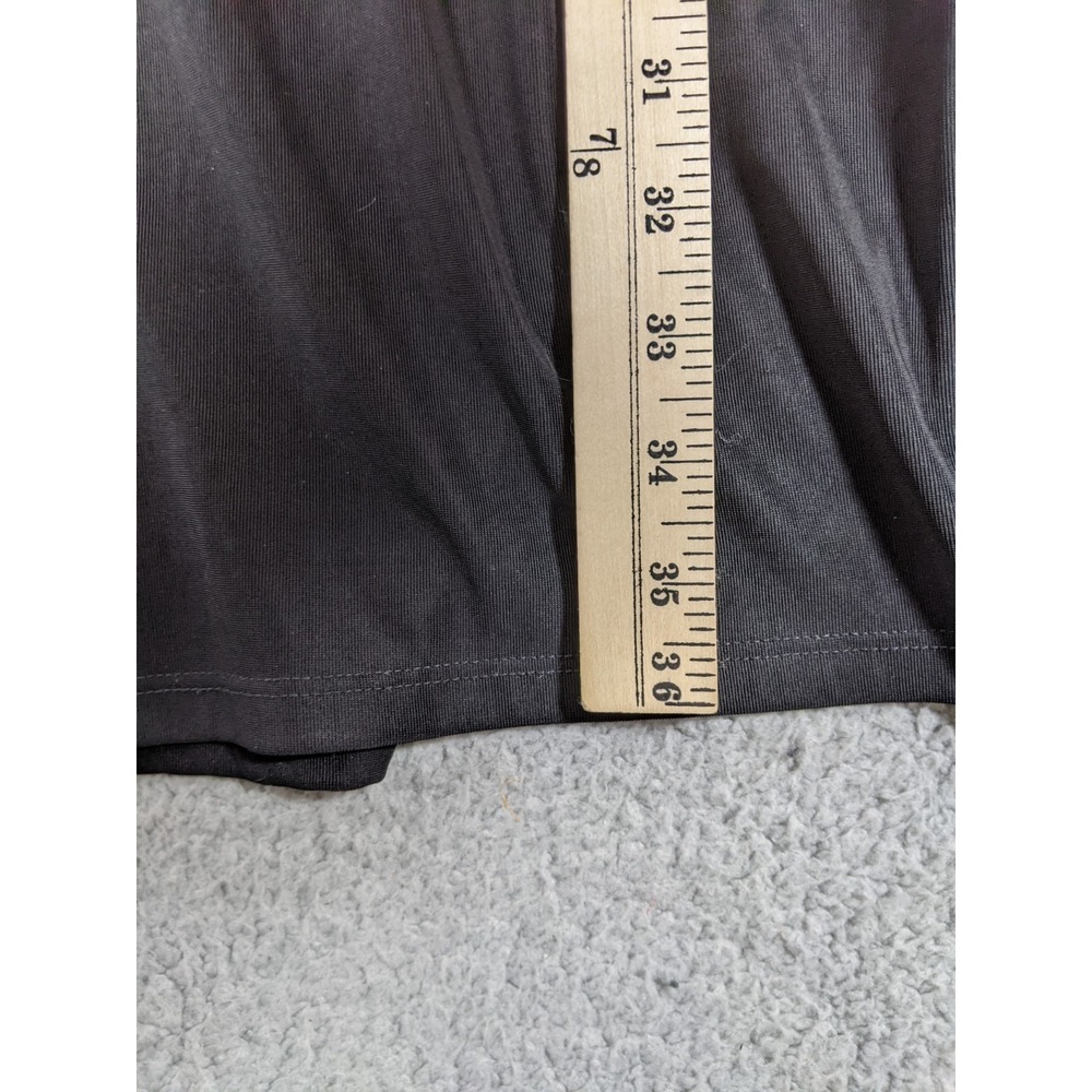 Vtg Nylon Maxi Skirt Womens XS Black Side Slit 90s Grunge Whimsigoth Witchy - Picture 6 of 8